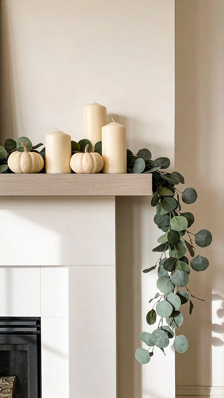 Thanksgiving mantel decor idea 23