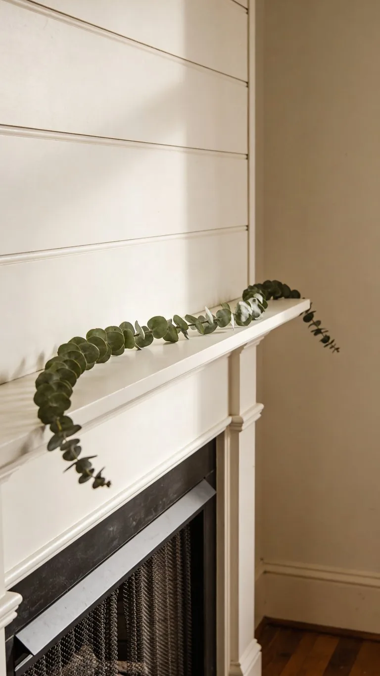Simple fall mantel decor idea 4