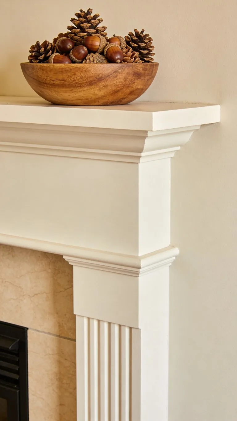 Simple fall mantel decor idea 8