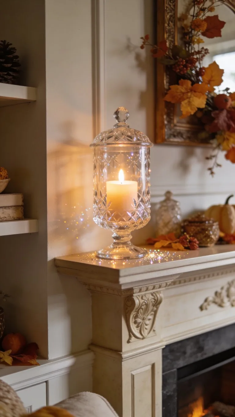 Elegant fall mantel decor idea 10
