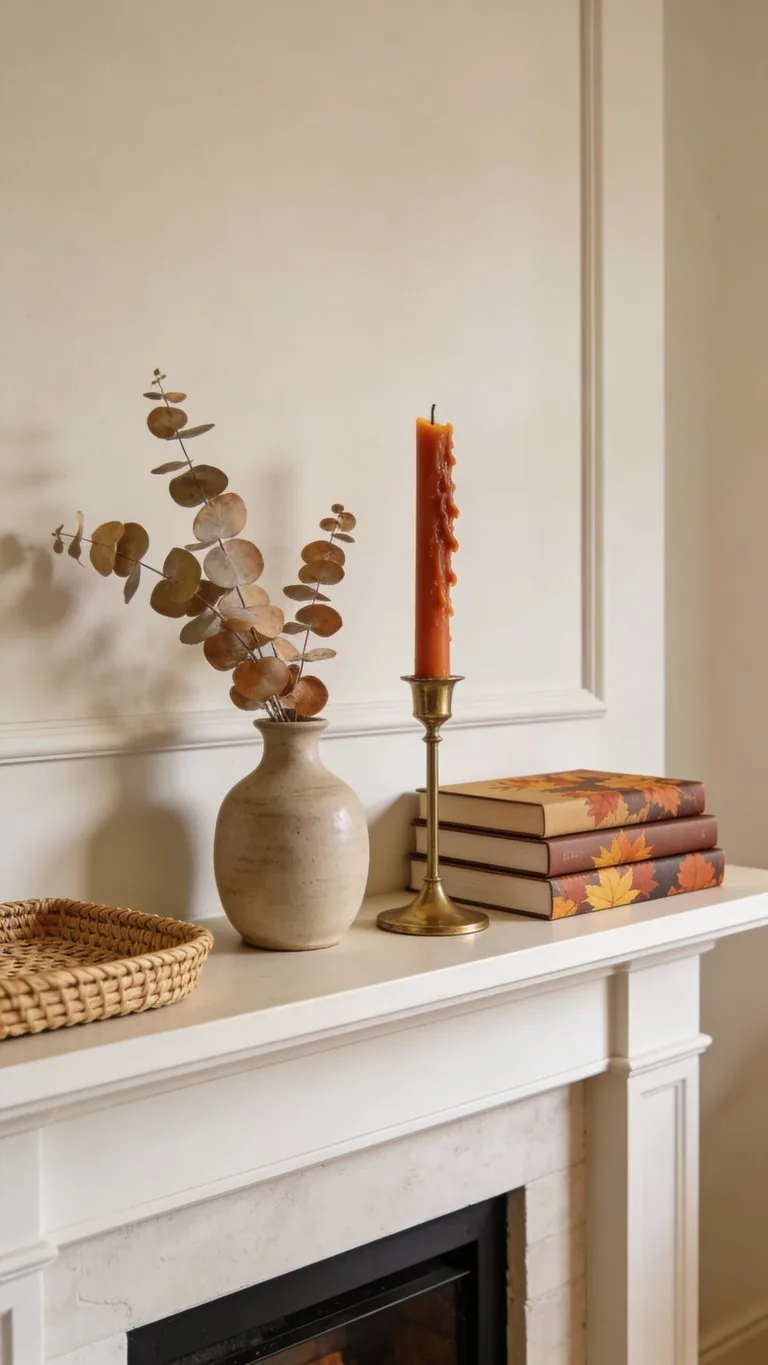 Elegant fall mantel decor idea 14