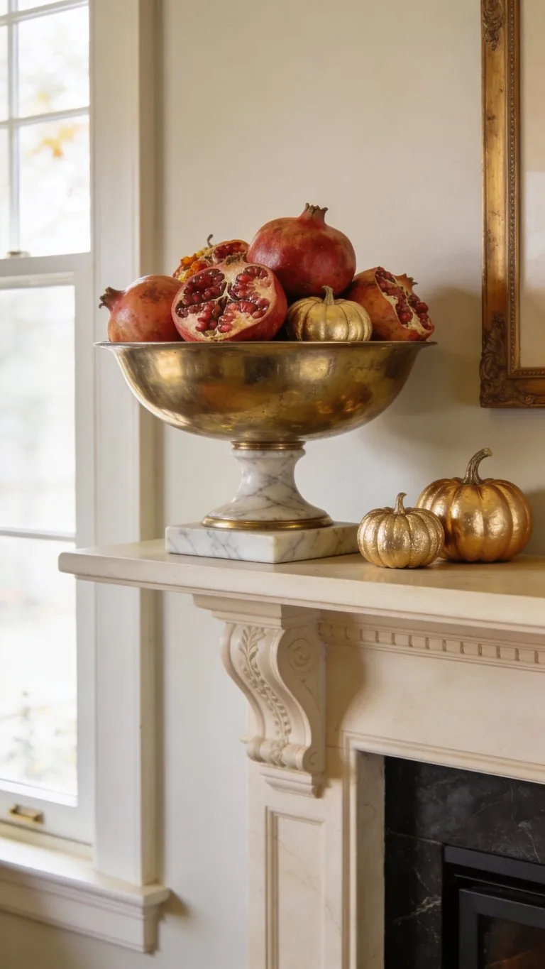 Elegant fall mantel decor idea 24