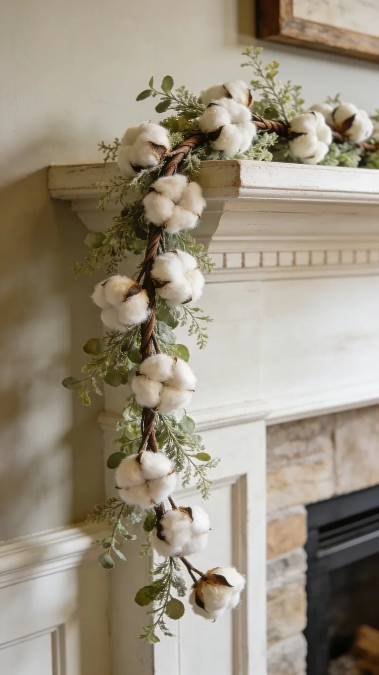 Farmhouse fall mantel decor idea 2