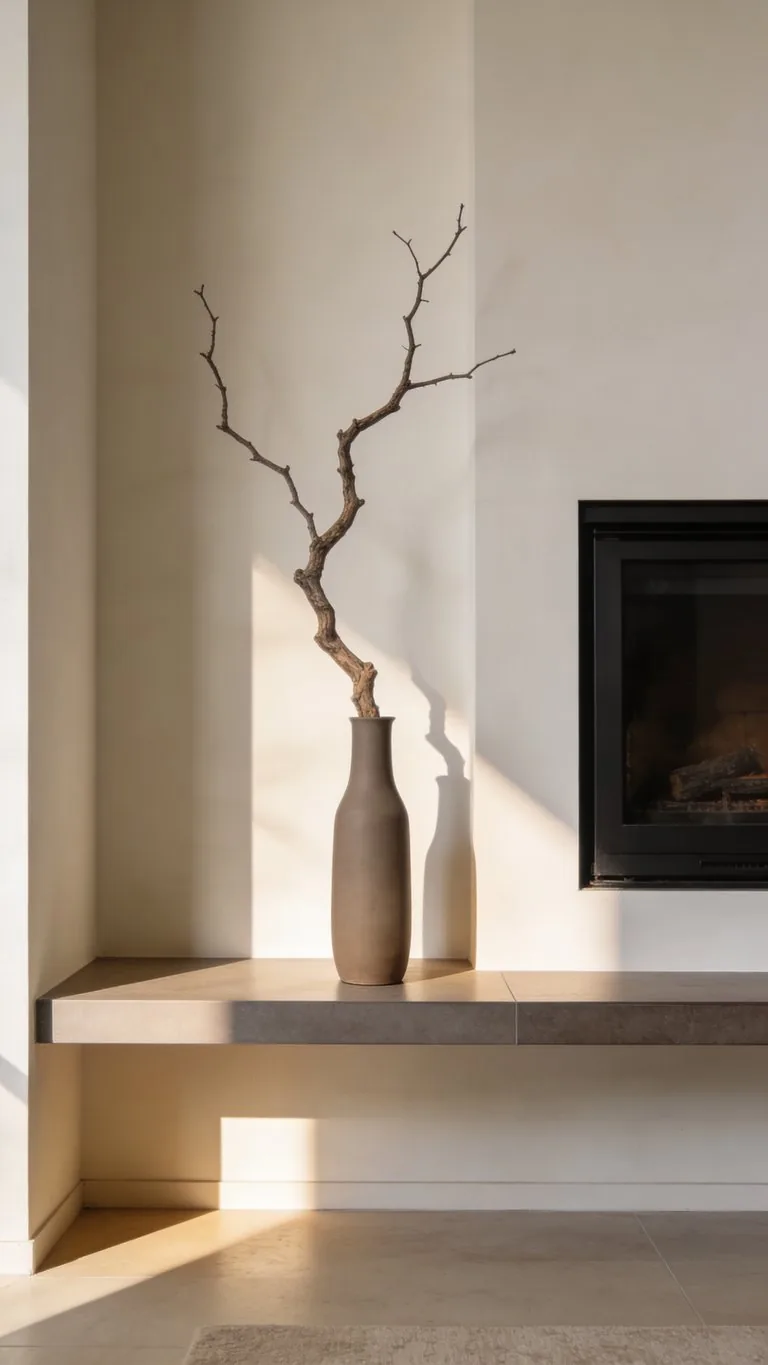 Modern fall mantel decor idea 2