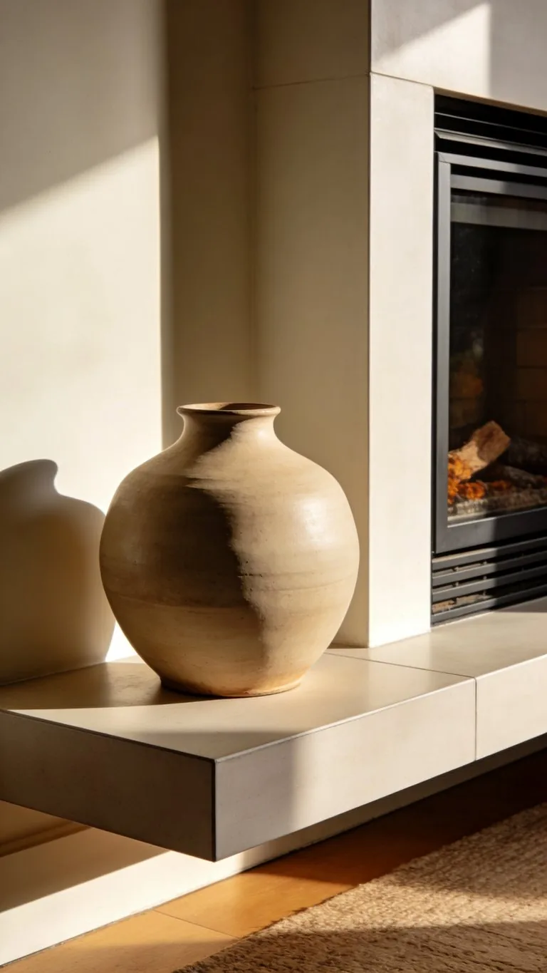 Modern fall mantel decor idea 4