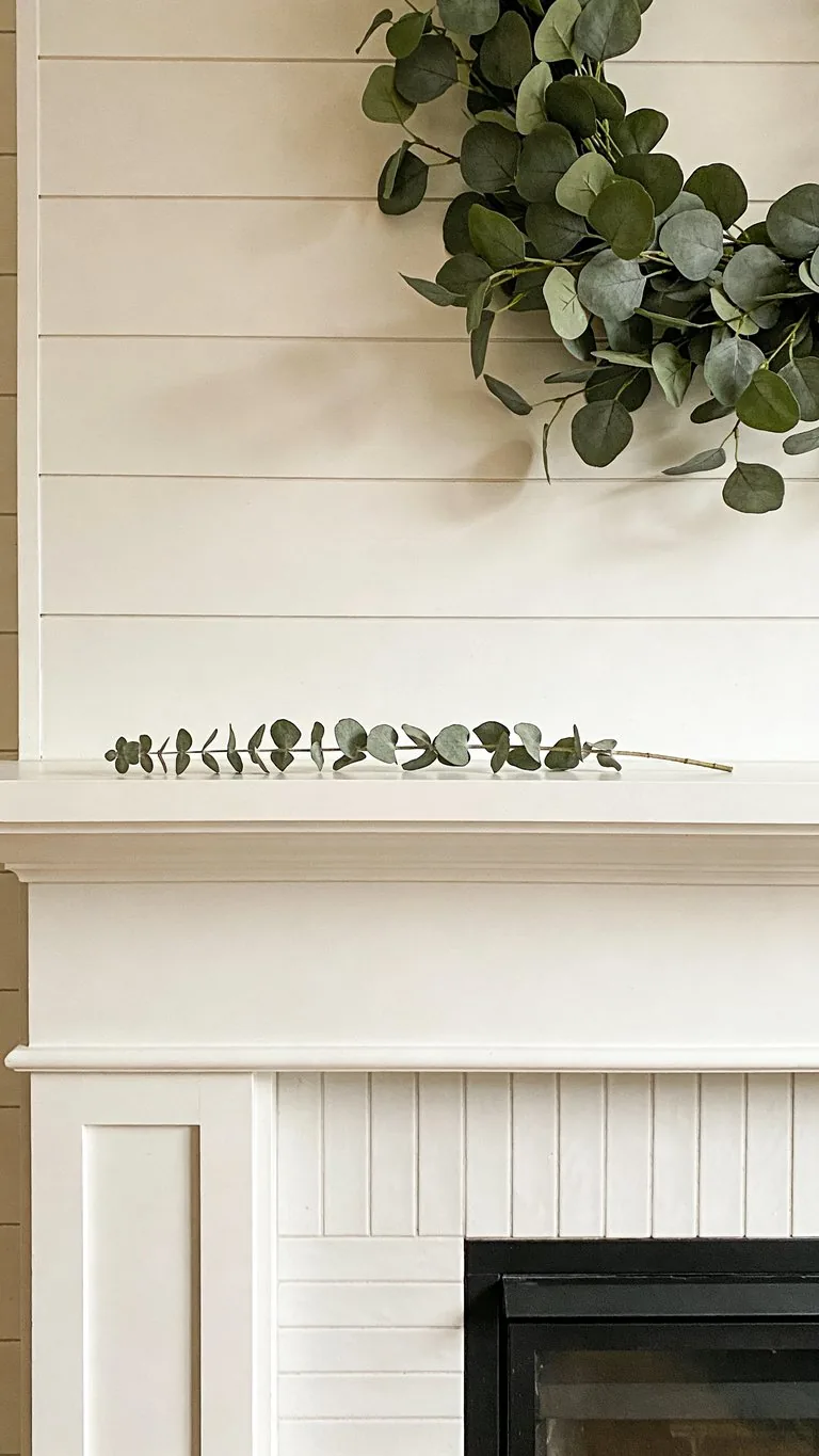 Modern fall mantel decor idea 6