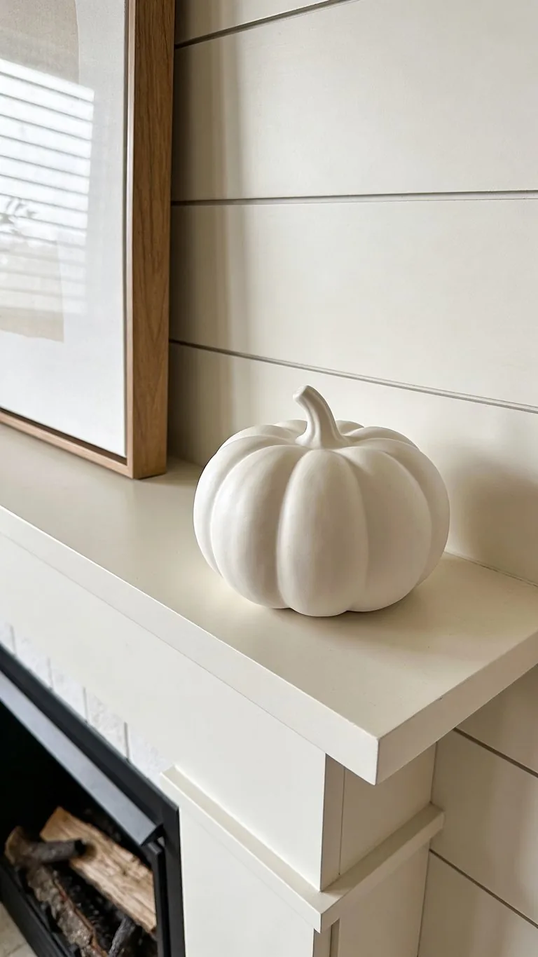 Modern fall mantel decor idea 7