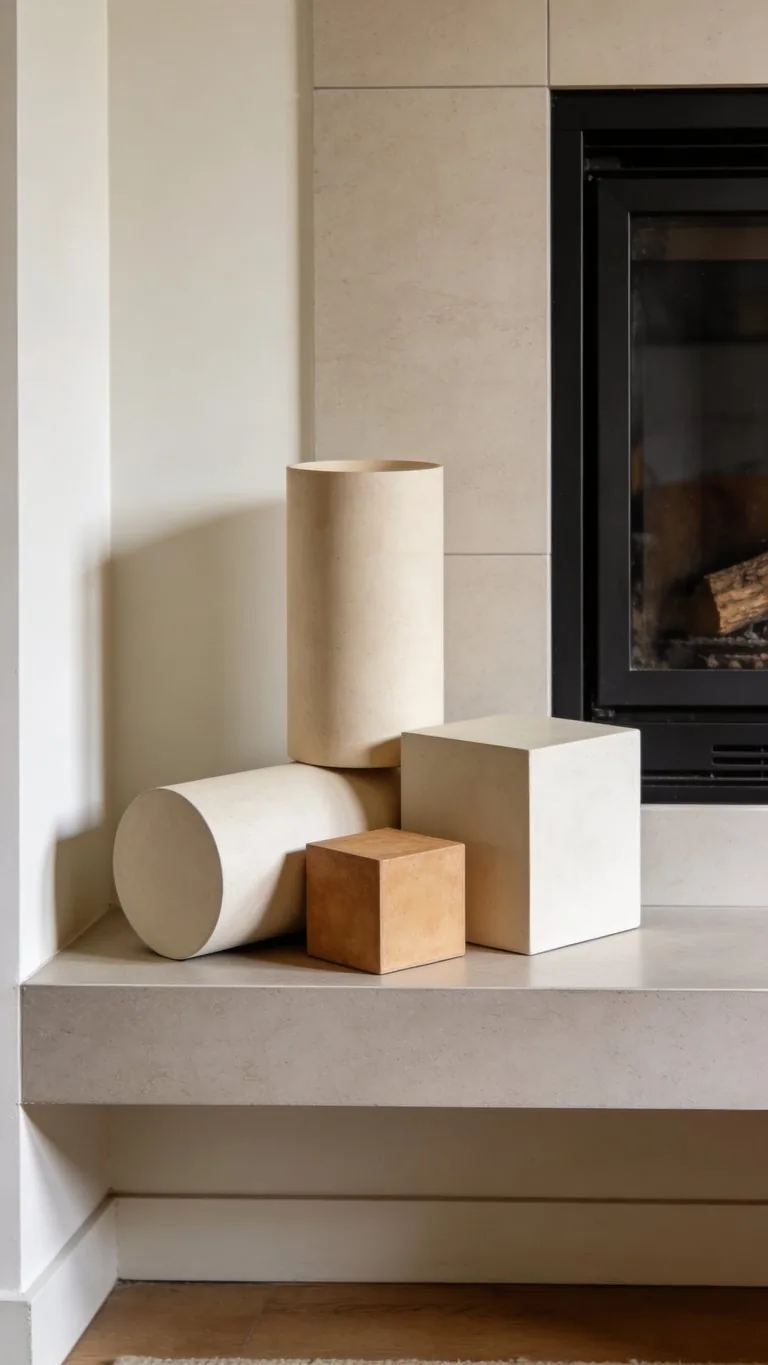 Modern fall mantel decor idea 8