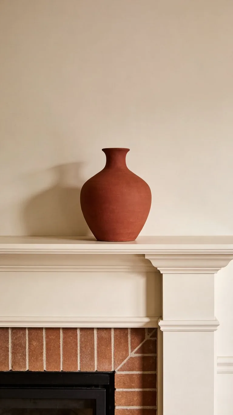Modern fall mantel decor idea 14