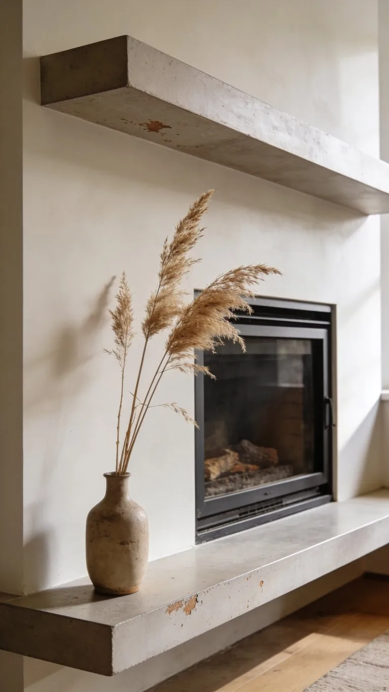 Modern fall mantel decor idea 19