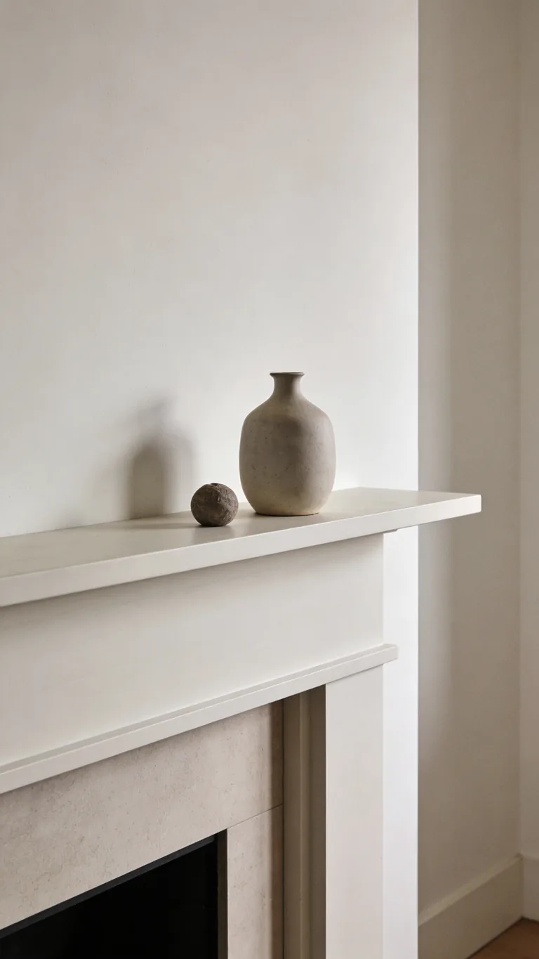 Start With Negative Space - minimalist fall mantel decor idea