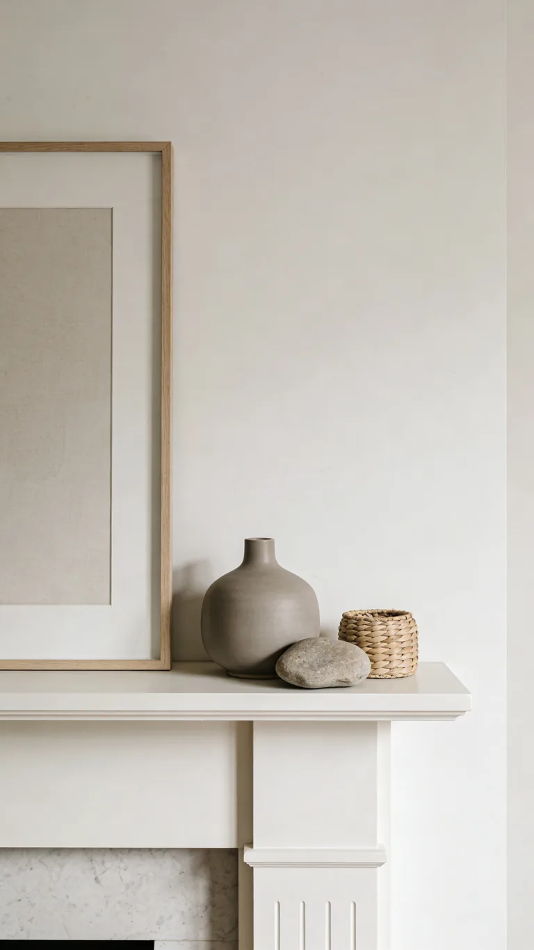 Keep Textures Subtle - minimalist fall mantel decor idea