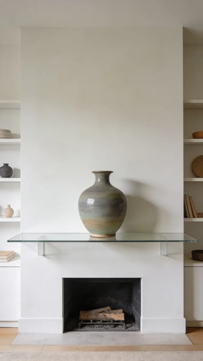 Choose Quality Over Quantity - minimalist fall mantel decor idea