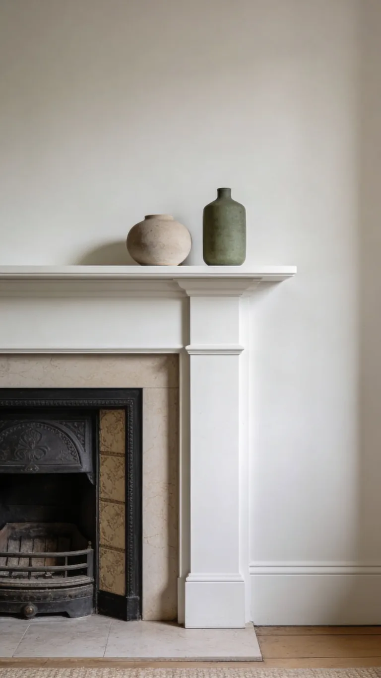 Choose a Quiet Neutral Palette - minimalist fall mantel decor idea