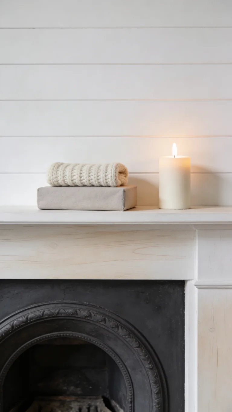 Embrace Negative Space - scandinavian fall mantel decor idea