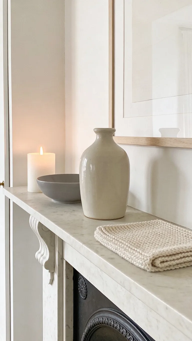 Use Simple Ceramics - scandinavian fall mantel decor idea