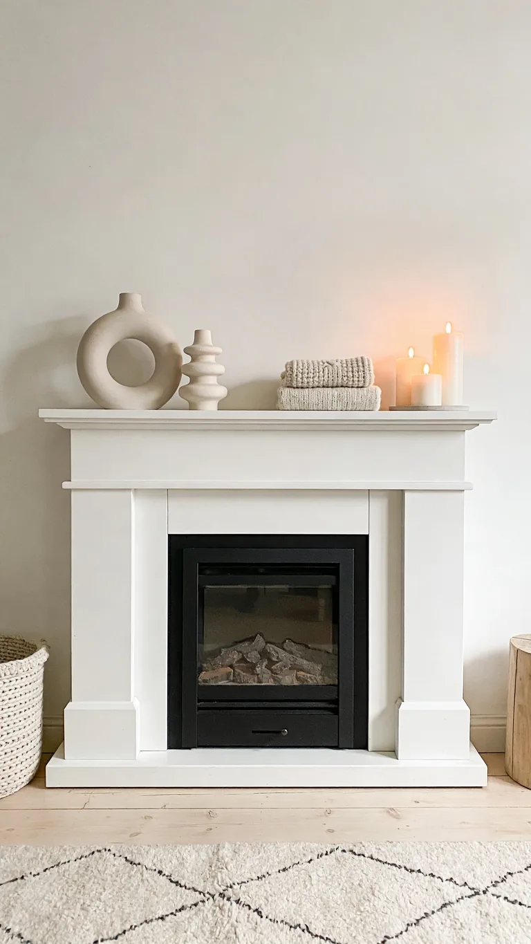 Keep Shapes Clean and Simple - scandinavian fall mantel decor idea