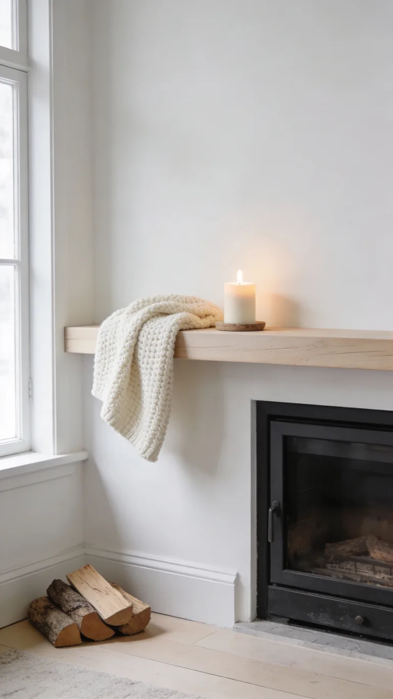Layer in Chunky Knit Texture - scandinavian fall mantel decor idea