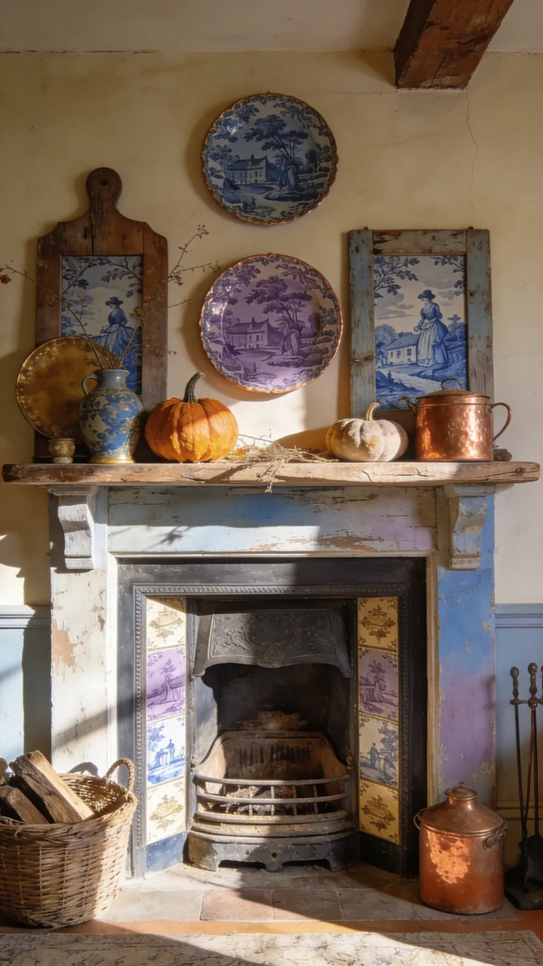 Echo Your French Country Living Room - french country fall mantel decor idea