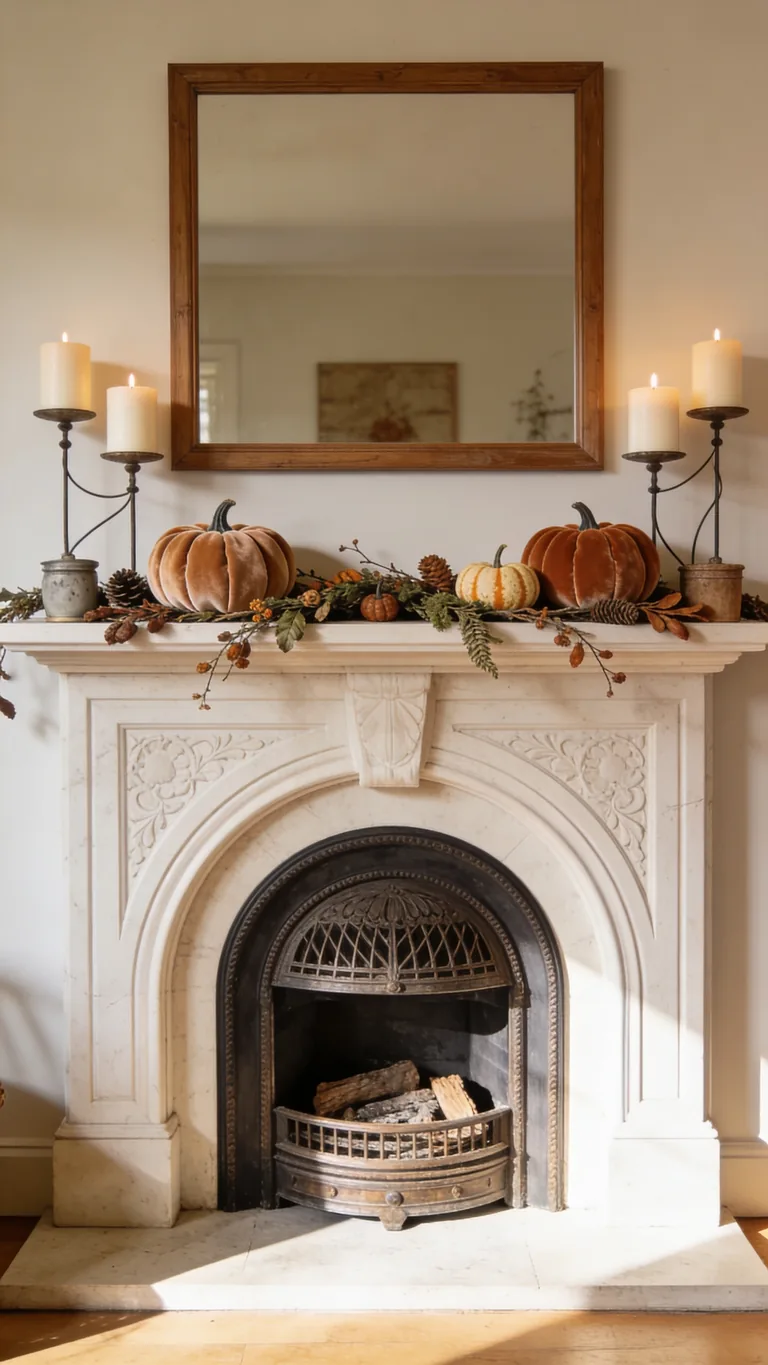 Shop End-of-Season Sales - budget fall mantel decor idea