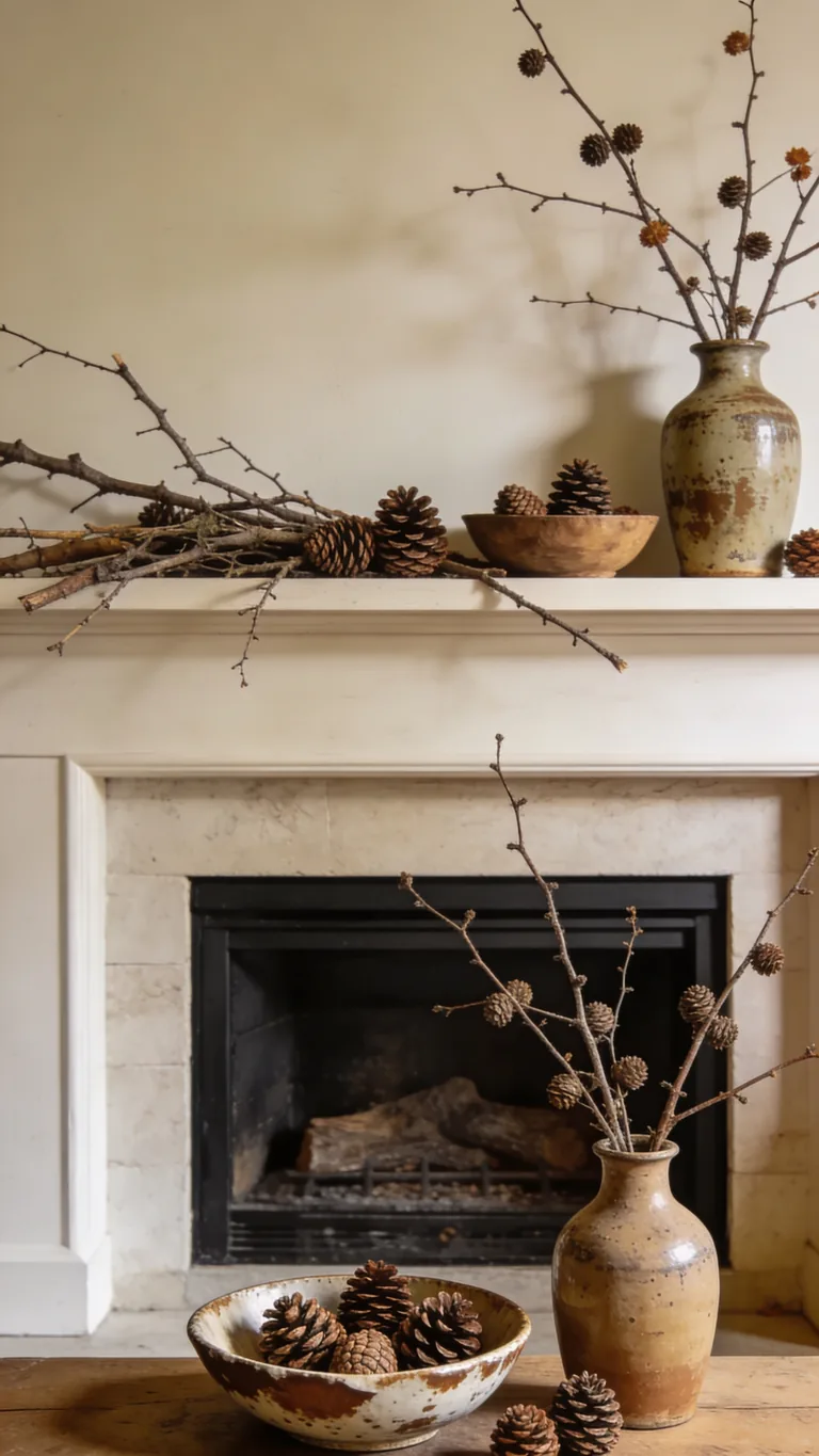 Echo the Look for Less Elsewhere - budget fall mantel decor idea