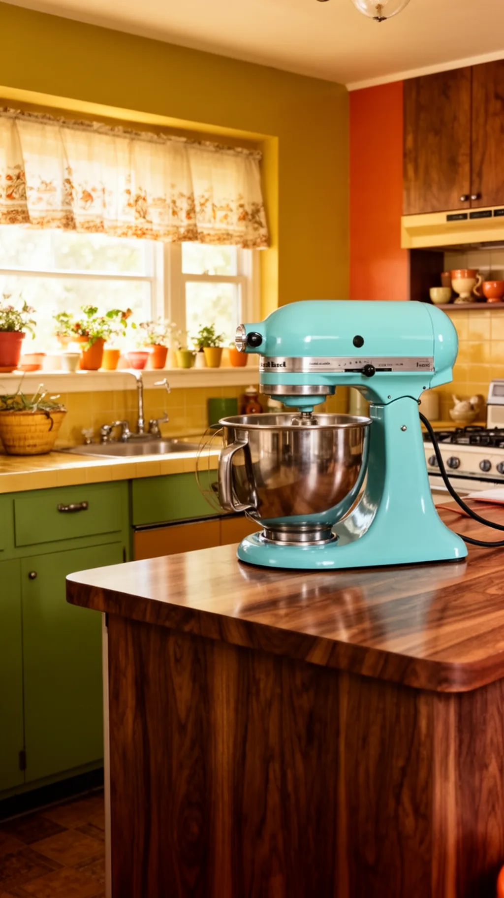 turquoise vintage mixer