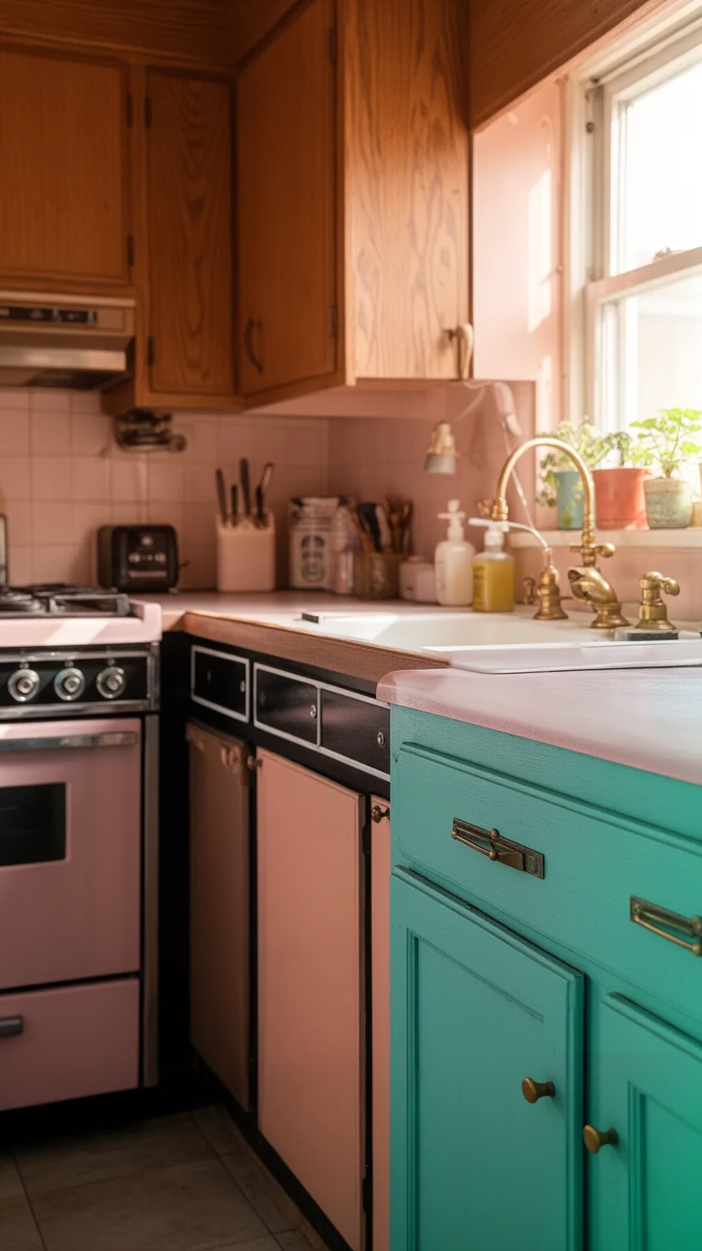 Teal 80s kitchen color