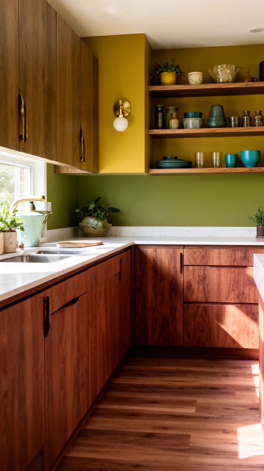 Brass kitchen wall sconce