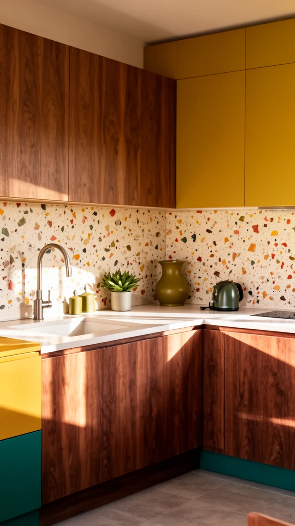 Terrazzo-look backsplash