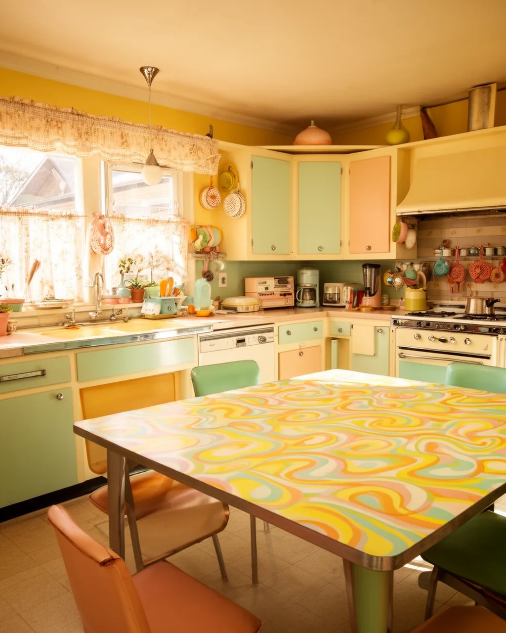 Atomic pattern Formica table