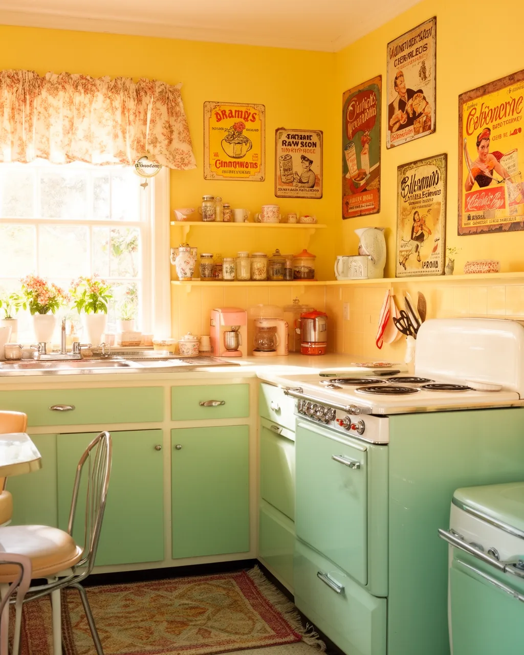 Vintage signs 1950s kitchen wall