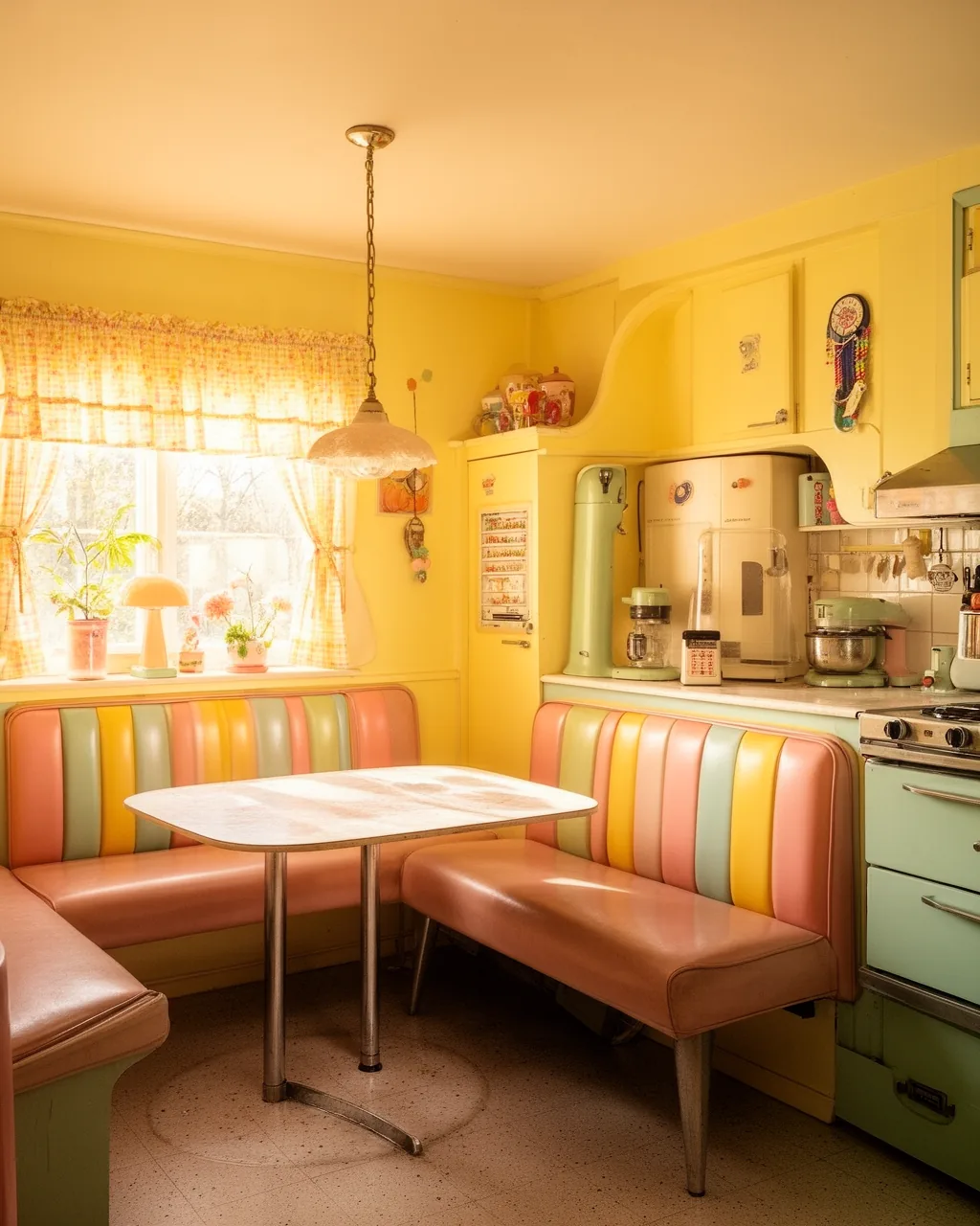 Breakfast nook 1950s kitchen
