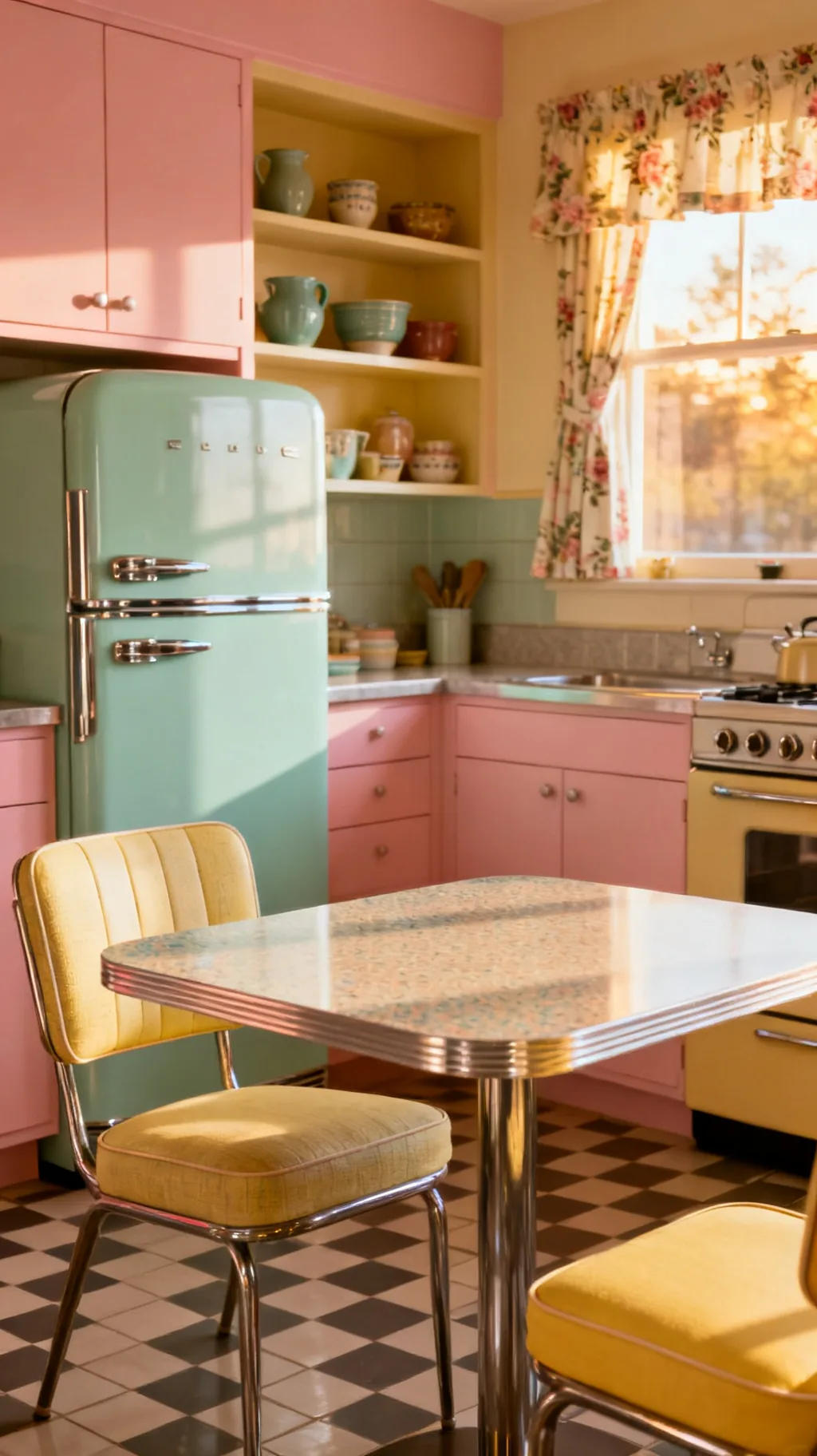 Modern retro 1950s-inspired kitchen