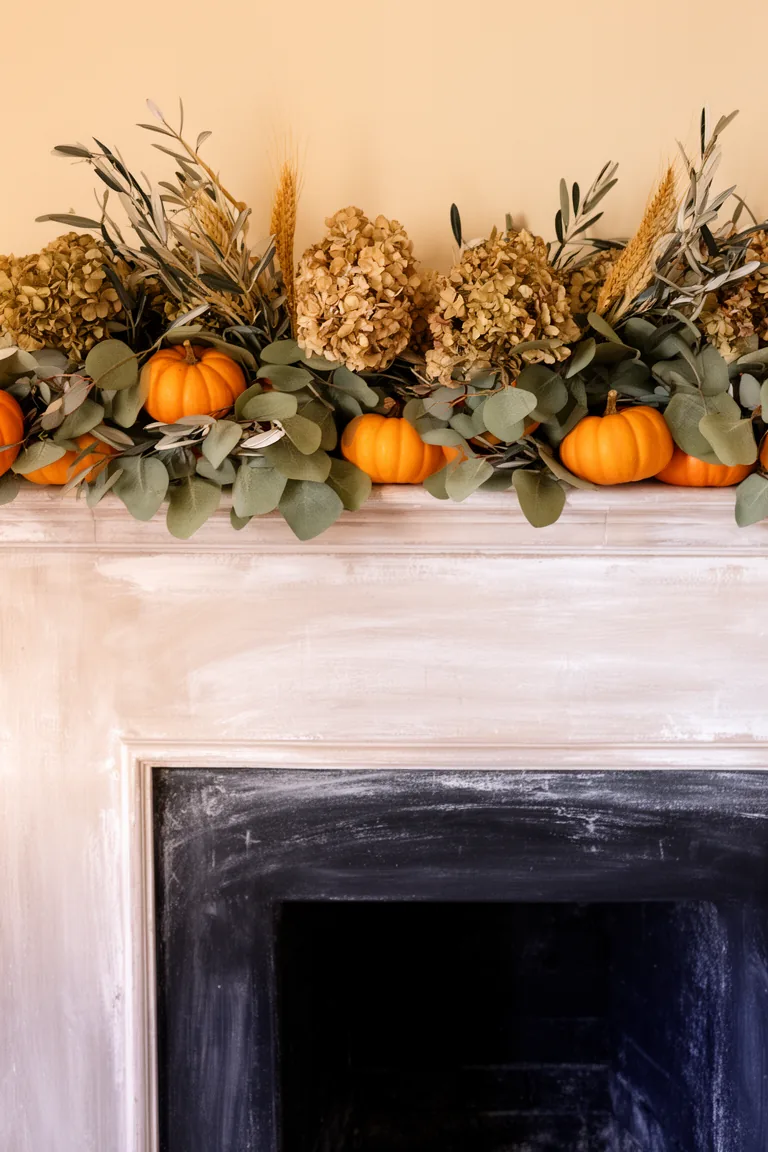 Pumpkin pocket mantel garland variation 5