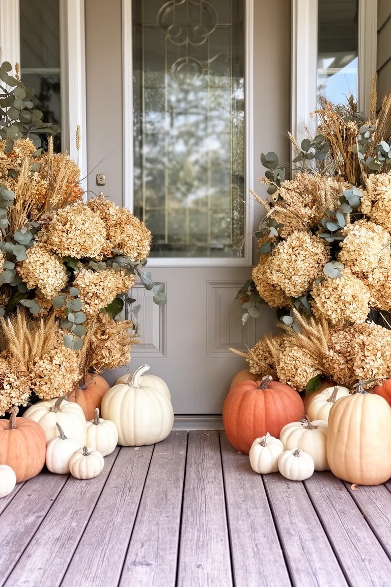 Doorstep pumpkin floral welcome variation 1