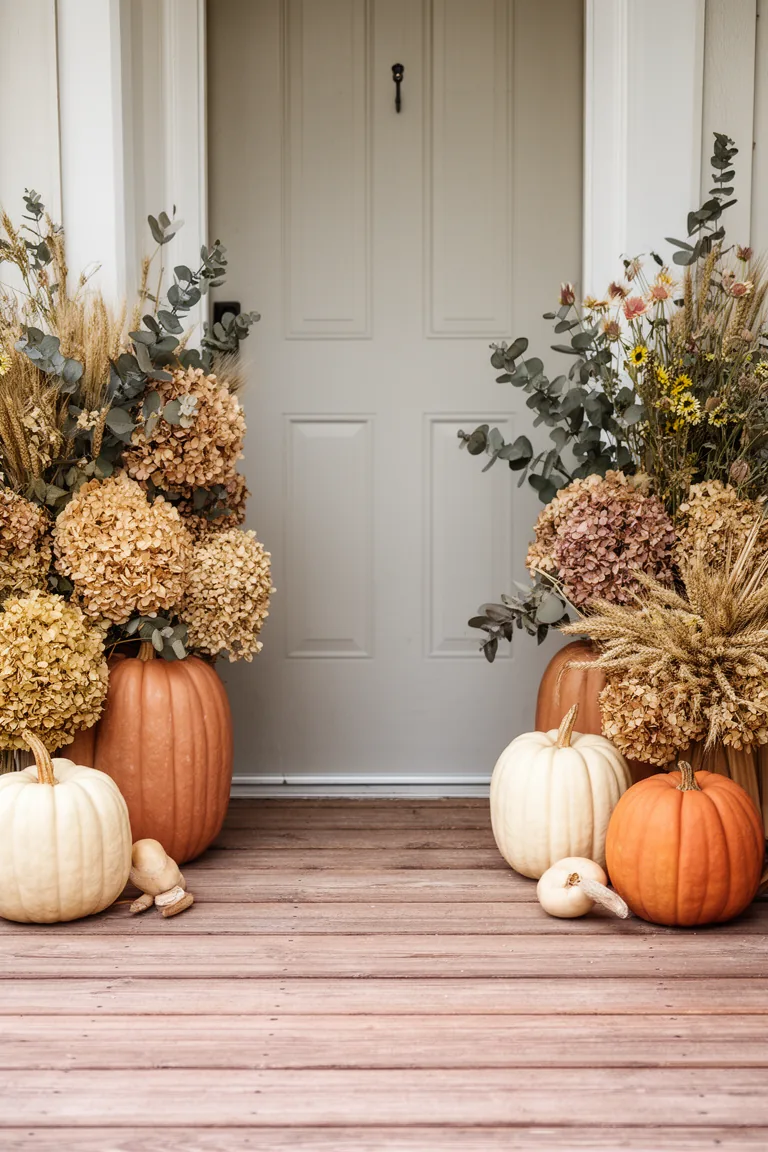 Doorstep pumpkin floral welcome variation 3