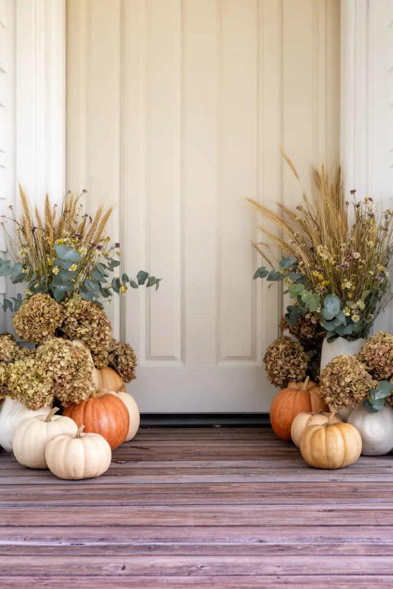 Doorstep pumpkin floral welcome variation 4