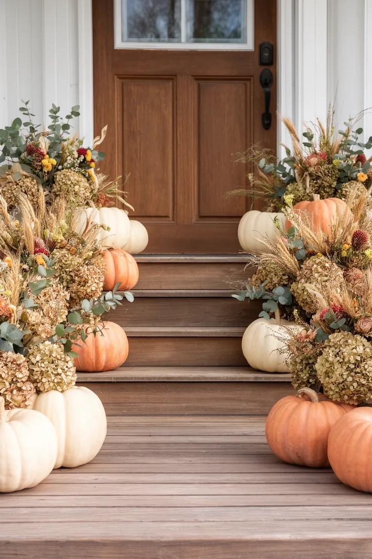 Doorstep pumpkin floral welcome variation 5