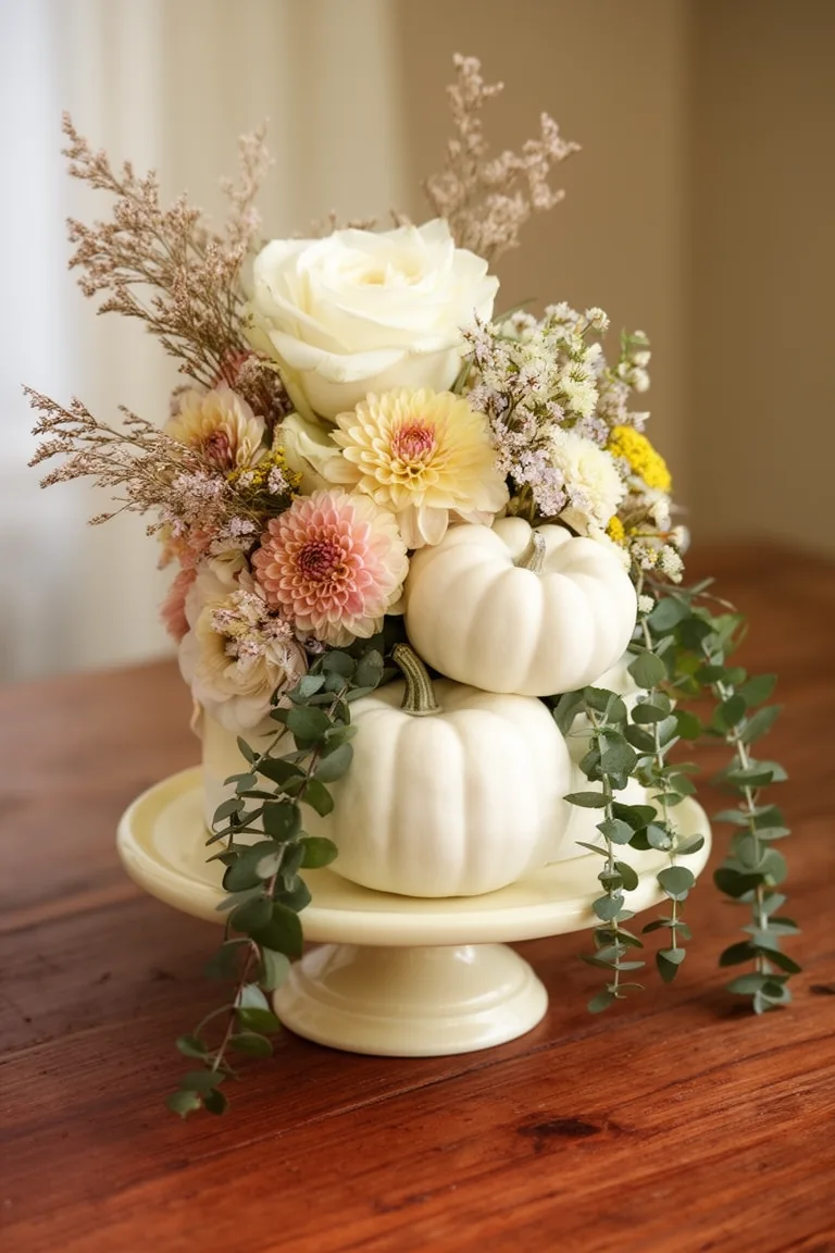 Pumpkin cake stand floral variation 3