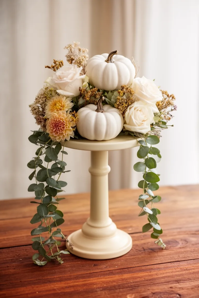 Pumpkin cake stand floral variation 5