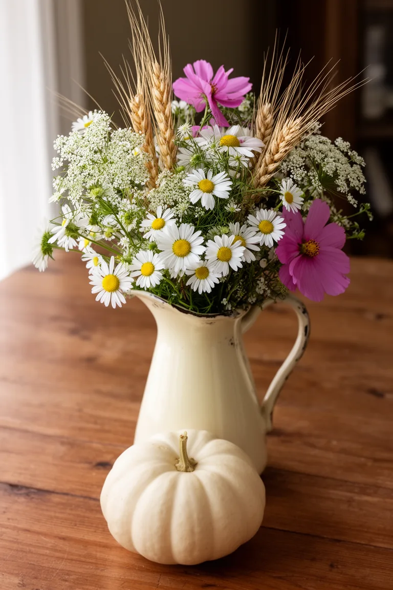 White pumpkin and wildflower variation 4