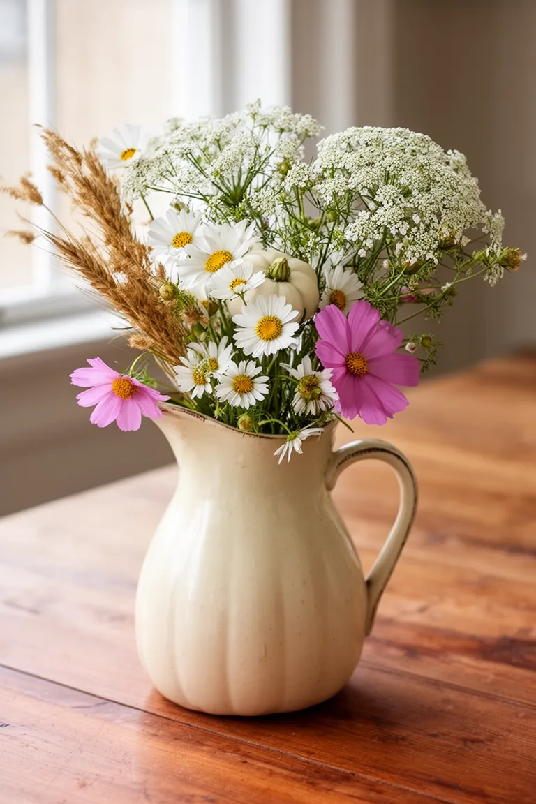White pumpkin and wildflower variation 5