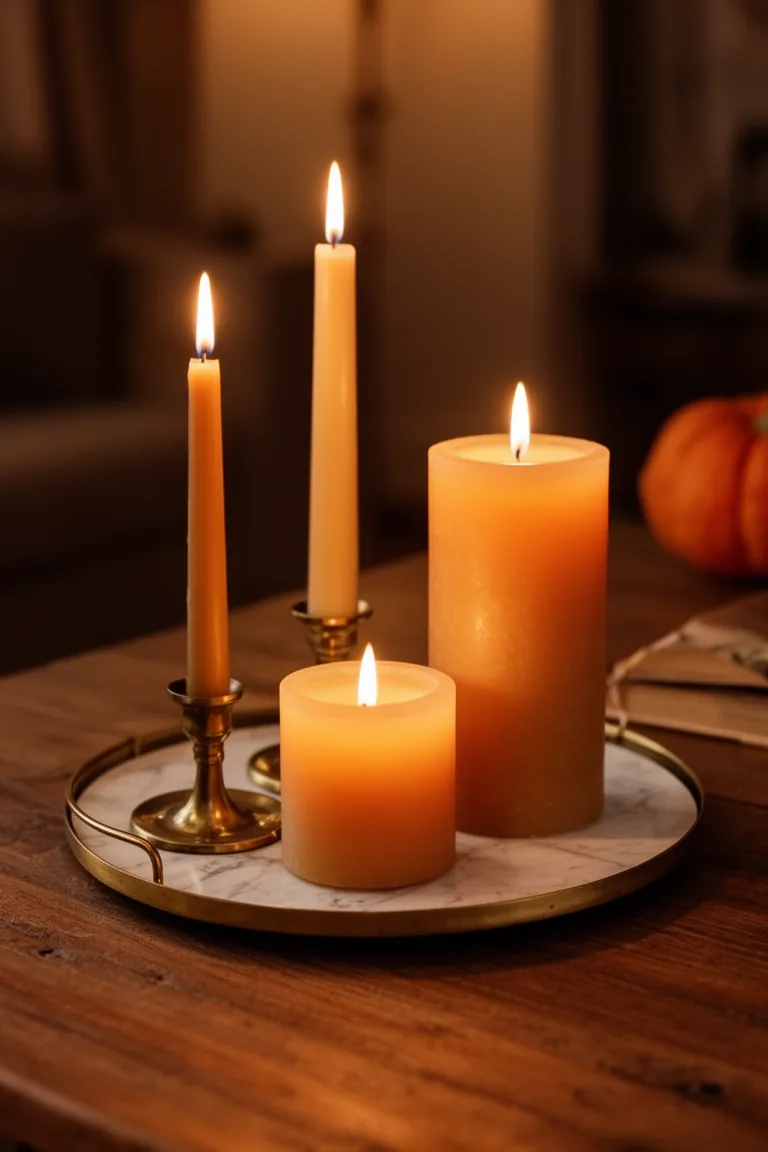 Cozy candle moment on coffee table variation 3