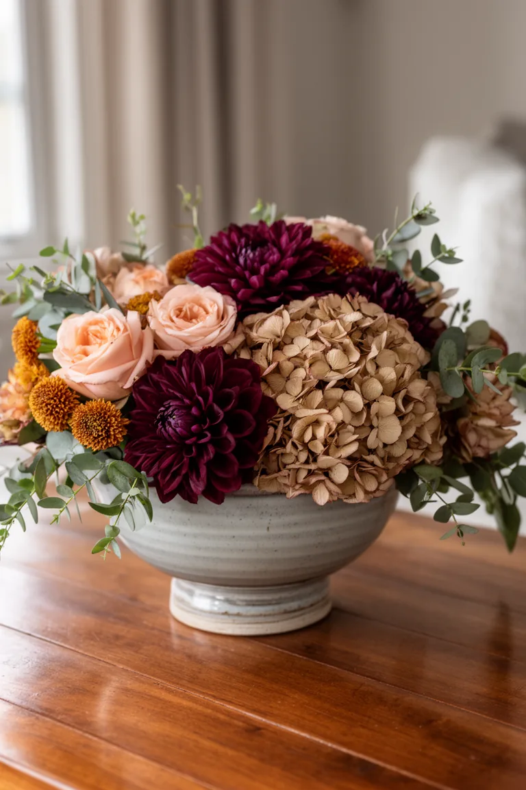 Low lush floral moment on coffee table variation 5