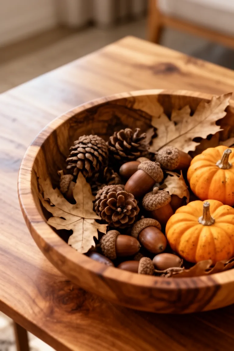 Wooden bowl with acorns variation 1