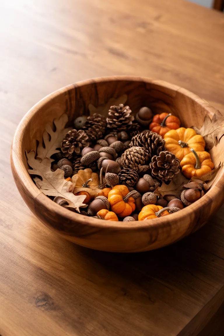 Wooden bowl with acorns variation 2