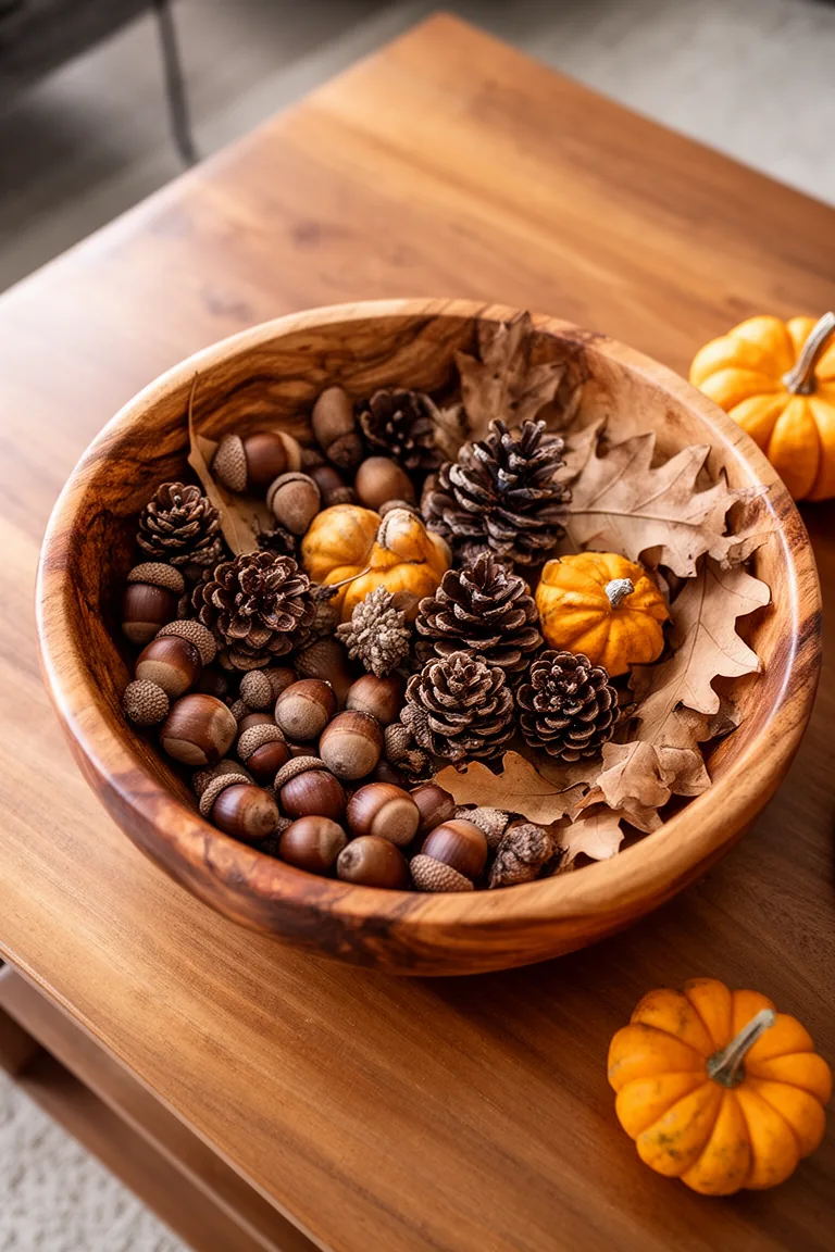 Wooden bowl with acorns variation 3