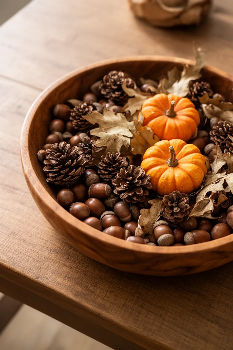 Wooden bowl with acorns variation 4