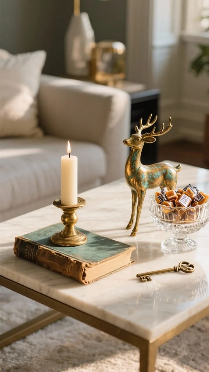 Playful vintage moment on a fall coffee table