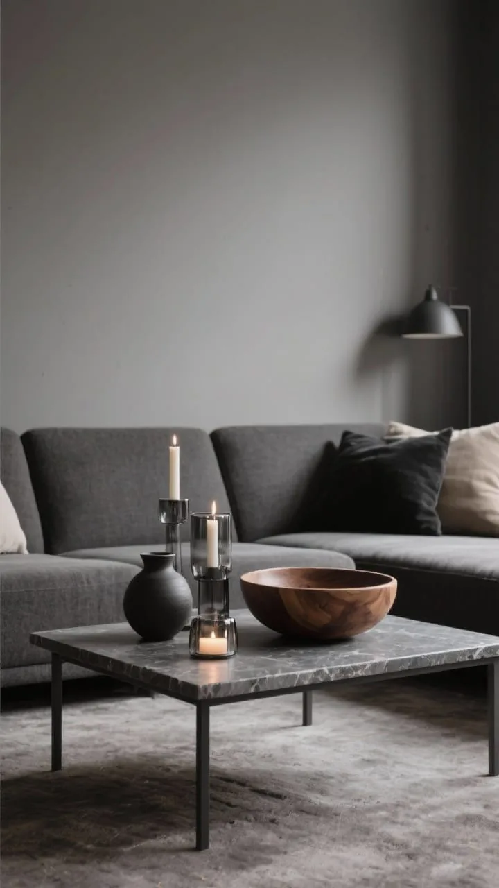 Monochrome moody-neutral fall coffee table